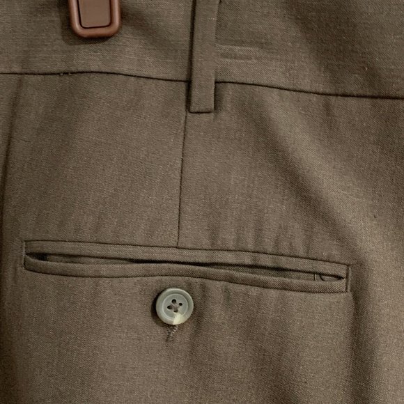 (T128) RBM Platinum Men’s 44x32 Olive Green Dress Pant, Rise 14, Leg 10, Nice! - Picture 14 of 15